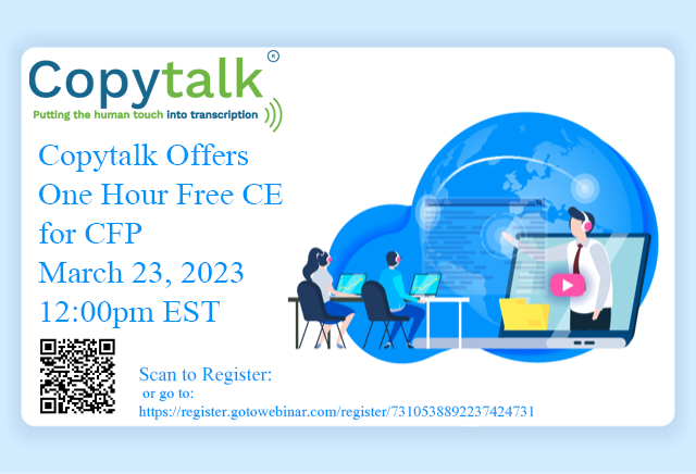 JOIN US TOMORROW - MARCH 23rd At Noon EST for ONE HOUR OF FREE CE FOR CFP 
REGISTER HERE 👇
attendee.gotowebinar.com/register/73105…

#COPYTALKUSA
#CFP
#CECREDITS