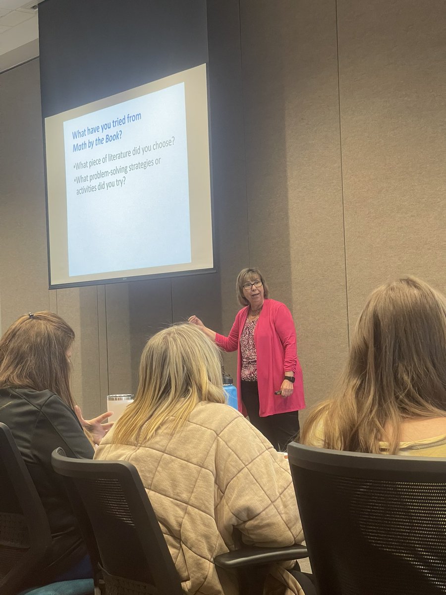 DrHeadMath's tweet image. Amazing Sue O’Connell in house! Learning about problem-solving strategies using Math by the Book!! @SueOConnellMath @CherokeeSchools @gray_l2  @DrKABryant  @HolmesMichon