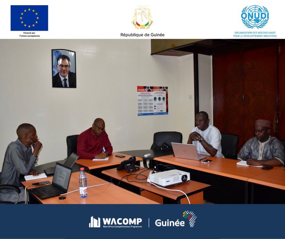 WACOMP_Guinea's tweet photo. Le DG et le DGA de l’Observatoire National de la Compétitivité Pays ont rencontré ce 23/03 l’équipe #refila pour presenter l’état d’avancement de l’opérationnalisation de l’ONCP et déterminer les appuis que le Projet peut leur apporter
#wacomp 💶@UEenguinee ⚙️@UNIDO https://t.co/YDHlkKNmIr