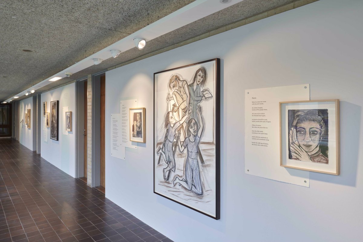 TheWomensArt's tweet photo. Our new exhibition, Radium Dreams, is open every day and free to visit!
The exhibition is a collaboration between poet @Sue_writer and artist #EileenCooper who illuminate the life of one of the most brilliant women of modern times - Nobel Prize-winning scientist Marie Curie. https://t.co/9NJMXfNOfD