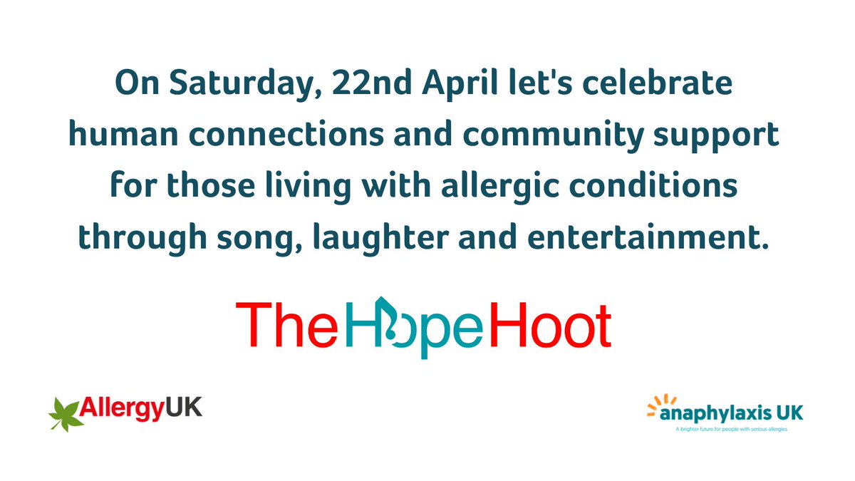 AllergyUK1's tweet photo. .@TheHopeHoot returns to Blackheath Halls on 22nd April for a night of comedy, entertainment, and uplifting musical treats. In honour of Ruben Bousquet. Proceeds go to @AllergyUK1 &amp; @AnaphylaxisUK
Get your tickets here: https://t.co/JMzFF0AvjN https://t.co/6x8I4eOqrN