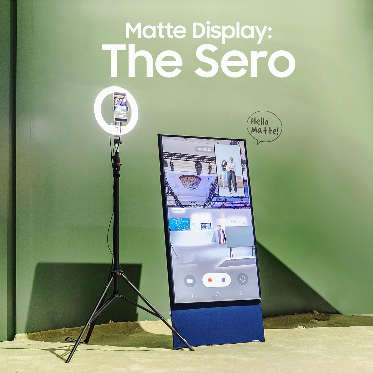 SamsungGulf's tweet photo. Say goodbye to glare. Our iconic Lifestyle Screens, #TheFrame , #TheSerif and #TheSero , will feature a Matte Display that keeps reflections at bay. Watch what you love with less glare. Discover more: https://t.co/YBe1KWBhqy
#MatteDisplay #LifestyleScreen #Samsung https://t.co/kbWBWURTJU