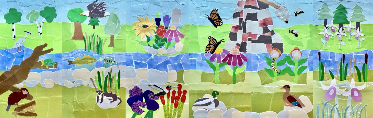 Be the change you want to see. In the ancient story, the hummingbird carries #water to put out a great fire. <a href="/UN_Water/">UN-Water</a> #WorldWaterDay Did you know that <a href="/sarahdrakeart/">Sarah Drake (she/her)</a> made a #papercollage with the bird that will be installed as a lift station wrap this spring in <a href="/StCloudGreater/">St. Cloud Greater</a>?