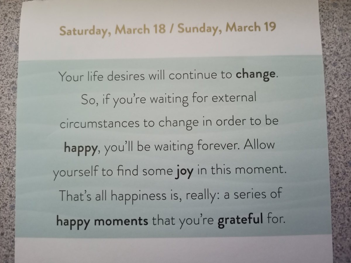 tdm_now's tweet photo. @CBCEarlyEdition late to the party, but thought I'd share my calendar page from this weekend which fits nicely into today's topic on happiness. https://t.co/GCWHoReias
