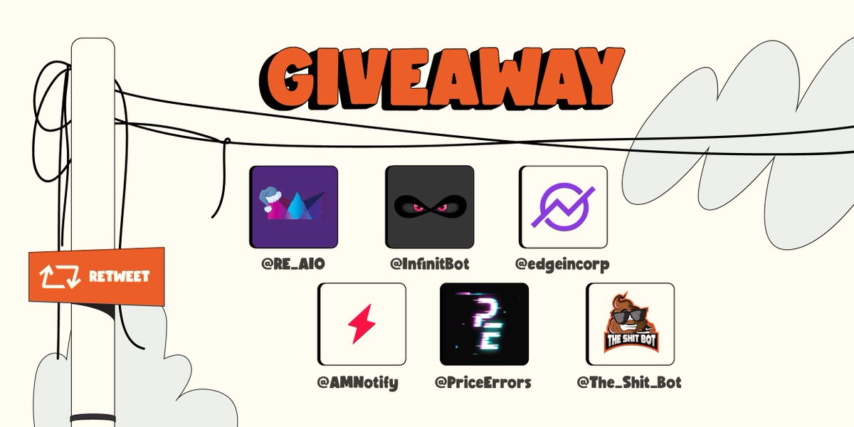 🔥GIVEAWAY TIME🔥 Prizes: 1x Free month @The_Shit_Bot 1x Free Month @InfinitBot 1x Free week @PriceErrors 1x Free month @RE_AIO 1x Monthly @AMNotify 1x monthly VCC @edgeincorp Rules: ✅Follow all accounts ❤Like 🔁Retweet