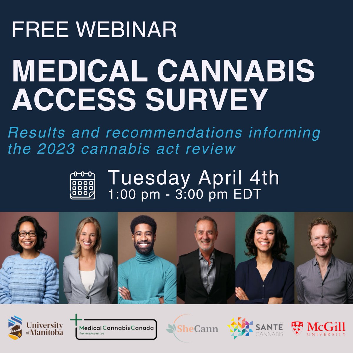 3 years in the making. Thousands of patient voices. 
We hope you will join us on April 4th as we share the results and recommendations from the largest prospective study on medical cannabis access in Canadian history.  Sign up now! Spaces are limited.
MCAS_2023.eventbrite.ca