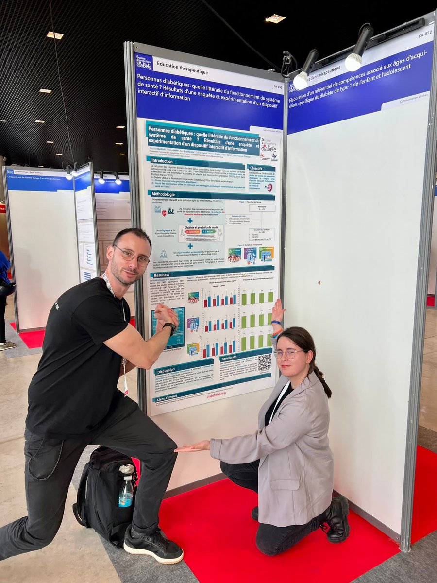 [#CongrèsSFD] Les posters scientifiques portant sur  les études réalisées par <a href="/NicolasNaiditc1/">Nicolas Naiditch</a>  du #diabetelab de la Fédération .

Plus d’informations sur ces études et sur le #diabetelab à retrouver  ici  ⏬
…abetelab.federationdesdiabetiques.org