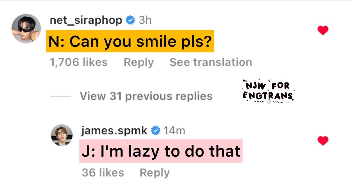 NJW_Translation's tweet photo. ꒰ #NetJamesEngTrans ꒱

📝[Caption]
🐶: real emotion
￼
#netsiraphop #JamesSu 
#NetJames #เน็ตเจมส์ https://t.co/qXfb4G6YqF