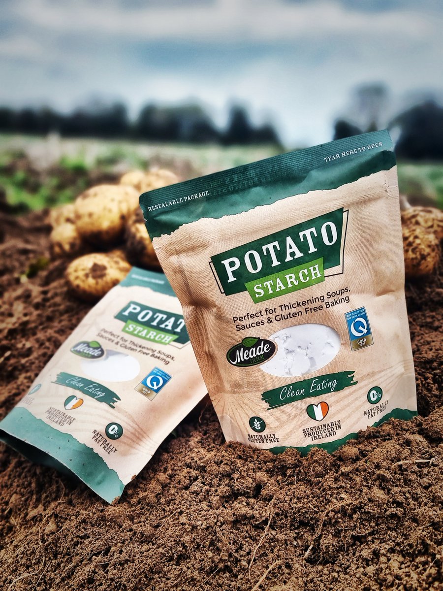 Nestled in the heart of the Boyne Valley, the Meade family farm has  now introduced Ireland’s only home-produced gluten-free potato starch – a perfect substitute for corn flour.
Check out our website meadefarm.ie for more information and recipes.