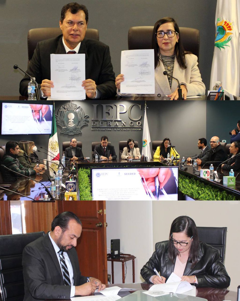 ContraloriasMX's tweet photo. #ContraloresMxTrabajando | Para que todos los servidores públicos cumplan con la obligación de transparentar su patrimonio, el OEC de #Durango firmó 46 convenios para el uso gratuito de la plataforma #DeclaraDurango con 37 municipios y nueve organismos autónomos.
#SomosCPCEF https://t.co/sRdj3XFHZo