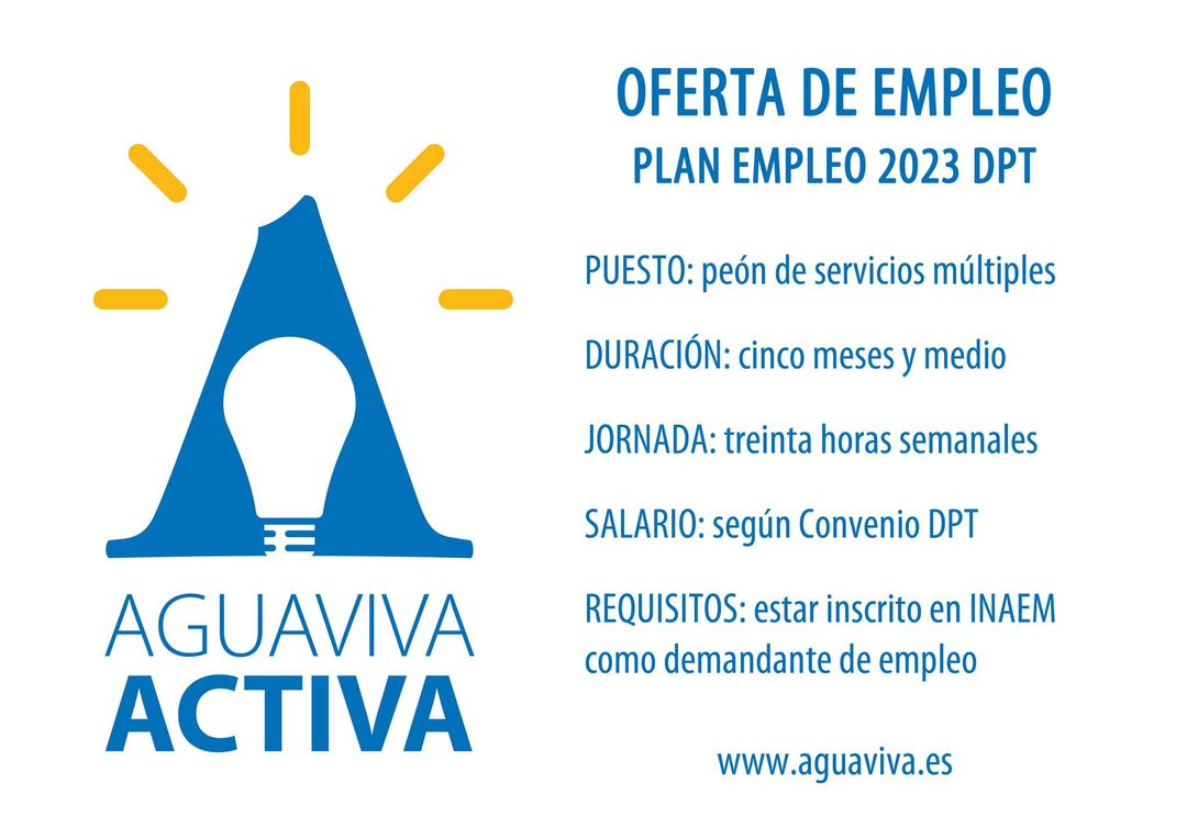 AytoAguaviva's tweet image. 👷🏻 El @AytoAguaviva ha publicado una Oferta de Empleo para incorporar a dos #peones de servicios múltiples

📋 Los interesados en el proceso selectivo deben estar inscritos como demandantes de #empleo en la oficina del INAEM de Alcañiz

#AiguaivaEsColor #AiguaivaEsEmpleo