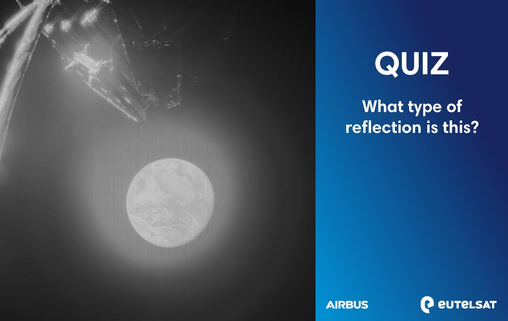 [#Quiz ⁉ • 2/4] #QuizTime: What type of reflection is this?

1. A secular reflection 
2. A specular reflection  
3. A speculative reflection 
4. A cellular reflection  

@esa @EsaTelecoms @Airbus @AirbusSpace @CNES #Eutelsat https://t.co/HZXmLyDQT0