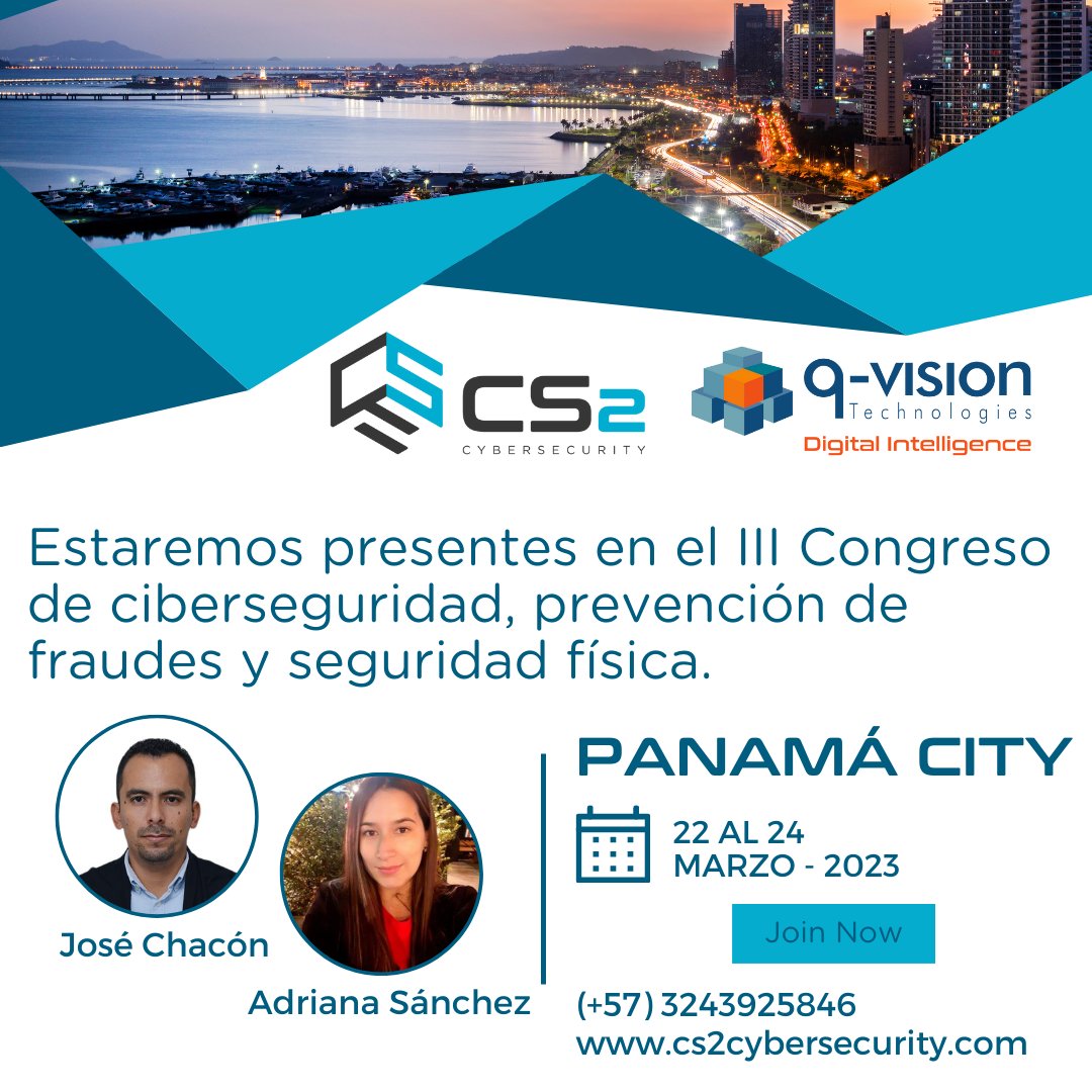 cs2_cybersec's tweet image. Estamos presentes en el III Congreso de ciberseguridad, prevención de fraudes y seguridad física que se realiza en Panamá.

#ciberseguridad #fraudes #seguridad #panama #congreso