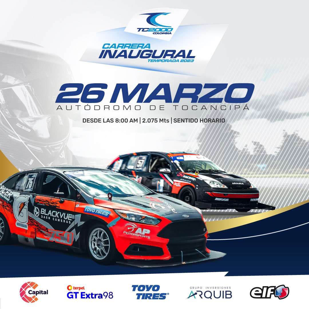 No sabemos si nuestro 🫀resista tanta espera, pero cada vez estamos más cerca. 

Nuestra #InauguralTC2000 es el domingo 2️⃣6️⃣ de MARZO.

Pasen la voz, que la 🍾fiesta es en la pista 🏁 y la celebración por los 20 años de #TC2000Colombia está por comenzar.