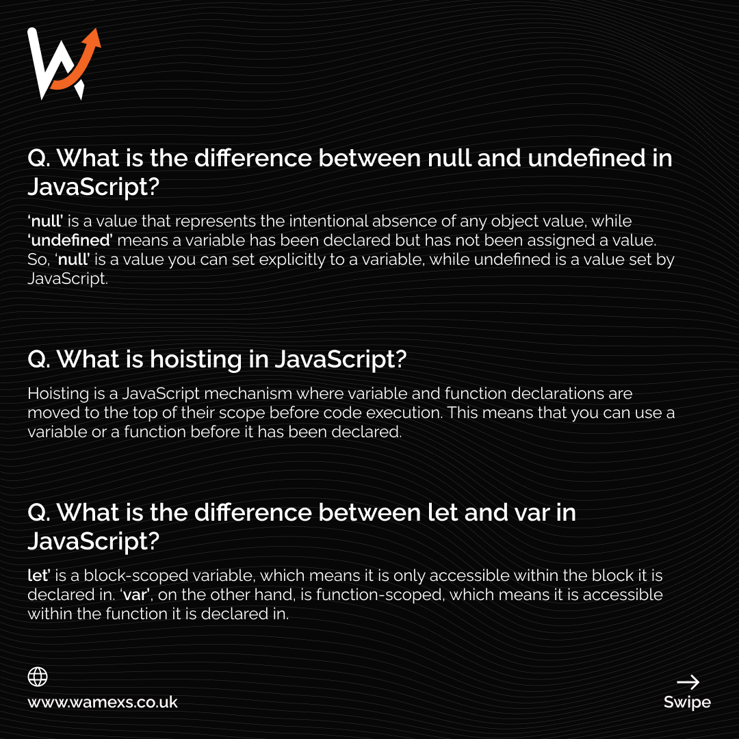 wamexsuk's tweet image. Top java script interview question ✅✅
Follow for more ✅✅
#question #interview #technicalinterview #job #codejobs #wamexsuk #Top4