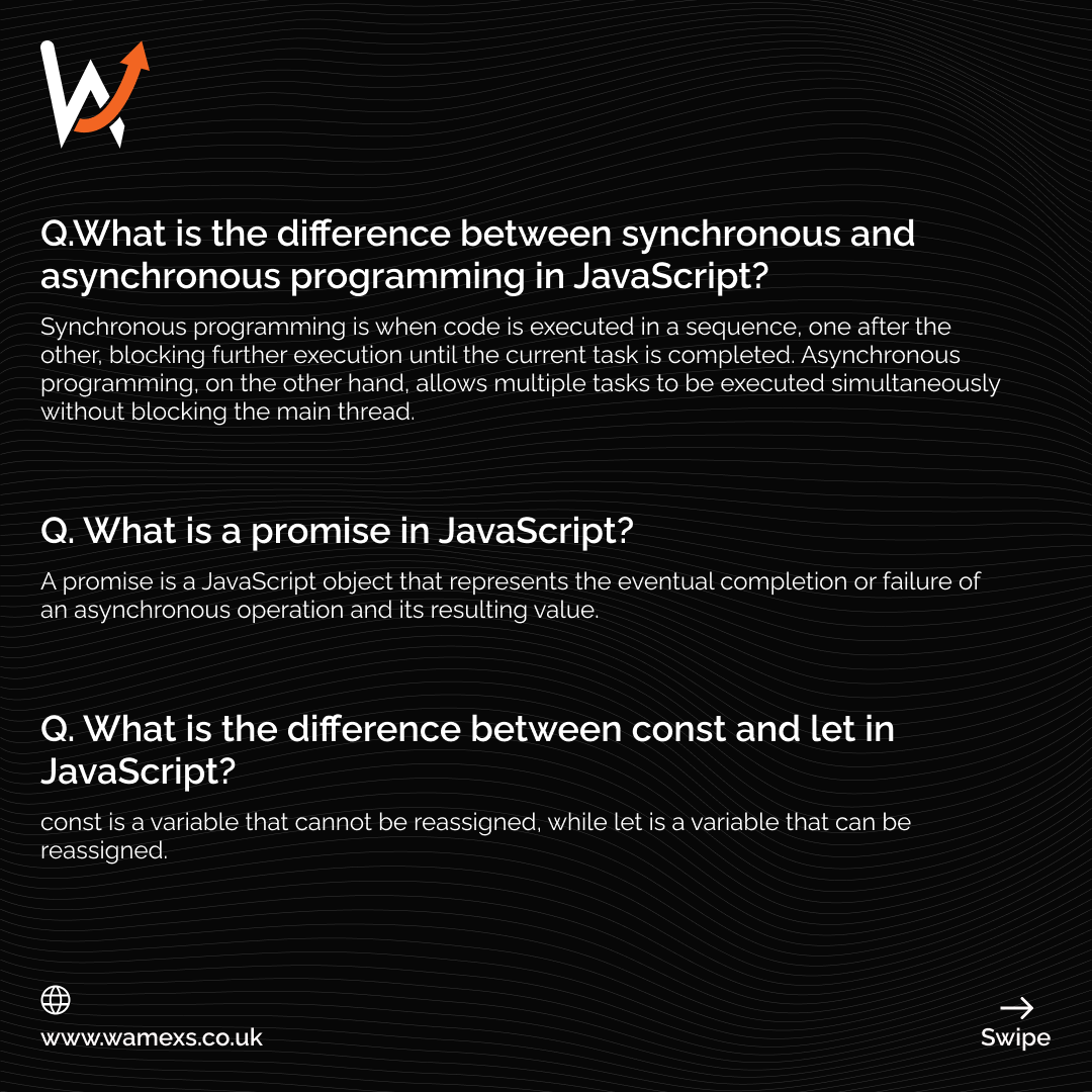 wamexsuk's tweet image. Top java script interview question ✅✅
Follow for more ✅✅
#question #interview #technicalinterview #job #codejobs #wamexsuk #Top4