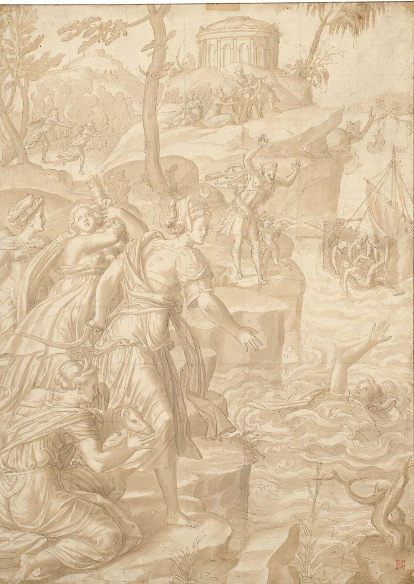 LavastreAntoine's tweet photo. Belle préemption du @MuseeLouvre avec cette feuille attribuée à l'école de Fontainebleau et emportée pour environ 20 000€ chez @christiesparis.

La noyade de Britomartis. https://t.co/OI4TdlS35w