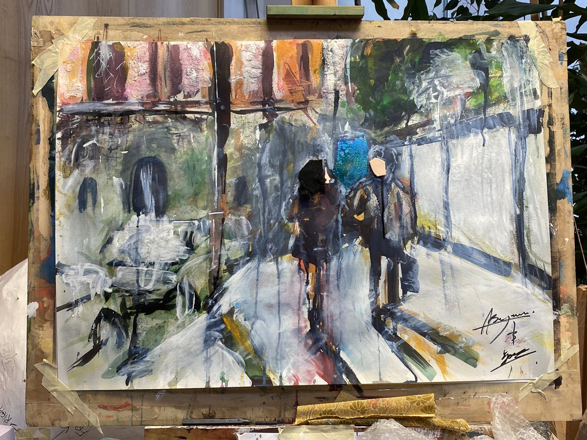Great to see A-level pupils collaborating and experimenting on a joint painting @CityofLdnSchool
