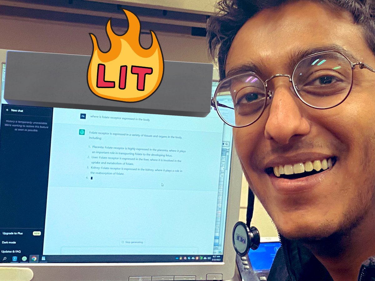 CentralParkWMD's tweet photo. Asking #ChatGPT #AI “where are folate receptors in different organs?” #oncology #rounding #2023 @ParasMehta_MD @abha_k_
Love 💜 this Team GI B! B for Best #STGI @MSK_DeptOfMed #MedEd #academia #life @MSKCancerCenter https://t.co/Cvau0GDqJT