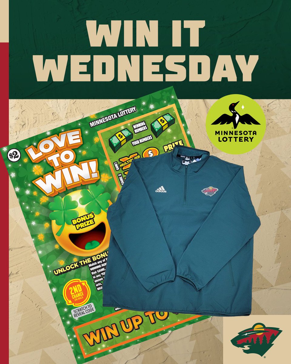 mnwild's tweet image. OPA! Say I’MN to #WinItWednesday!

RT for a chance to win a green #mnwild quarter zip up, $50 in @mnlottery scratch 🎟️ and more!

Rules » bit.ly/3MHGuFB