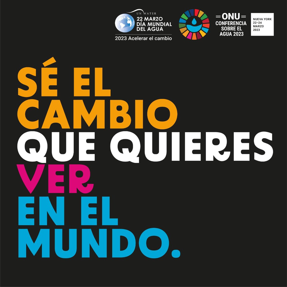 La gestión mejorada del agua es clave para poner fin a la pobreza y el hambre, proteger la salud, reducir mortalidad infantil y proteger recursos naturales. Todos debemos contribuir para asegurar que tod@s tengamos a acceso al agua. 

unwater.org/bethechange 

#DiaMundialDelAgua