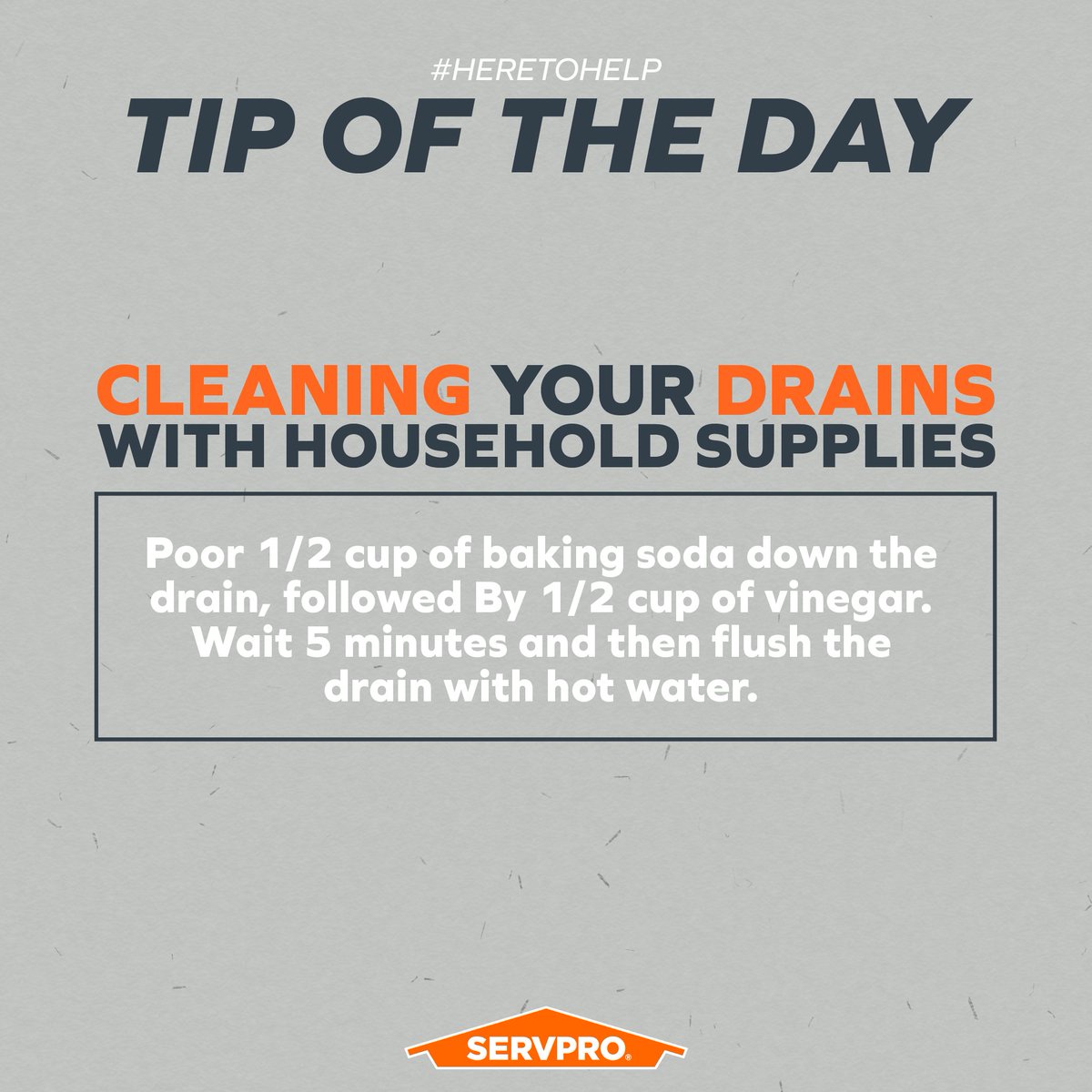 Did you know that chemical drain cleaners are some of the most toxic household cleaning supplies? Check out our #HereToHelp tip of the day to know how you can clear slow drains using only two natural ingredients.