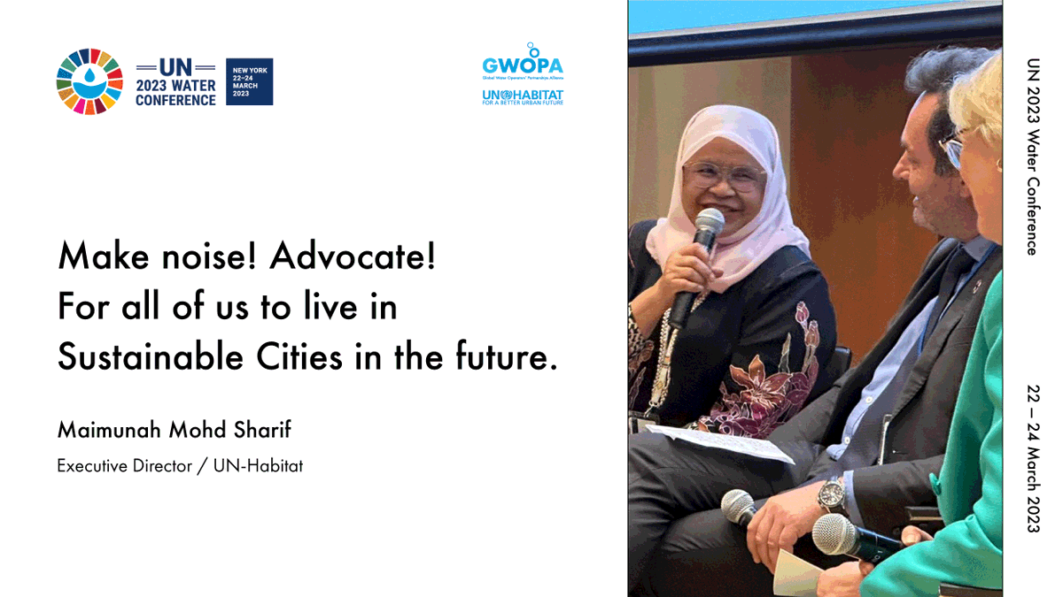 Thank you @MaimunahSharif, for being inspiring & for your support to young professionals in the #water & #sanitation sector 👏🏼

@UN_Water @UNHABITAT @joshswaterjobs @AmponsemJoshua @susana_org @right2water @IWAHQ @human_water #UN2023WaterConference @EU_ENV  @euwm @UNVolunteers