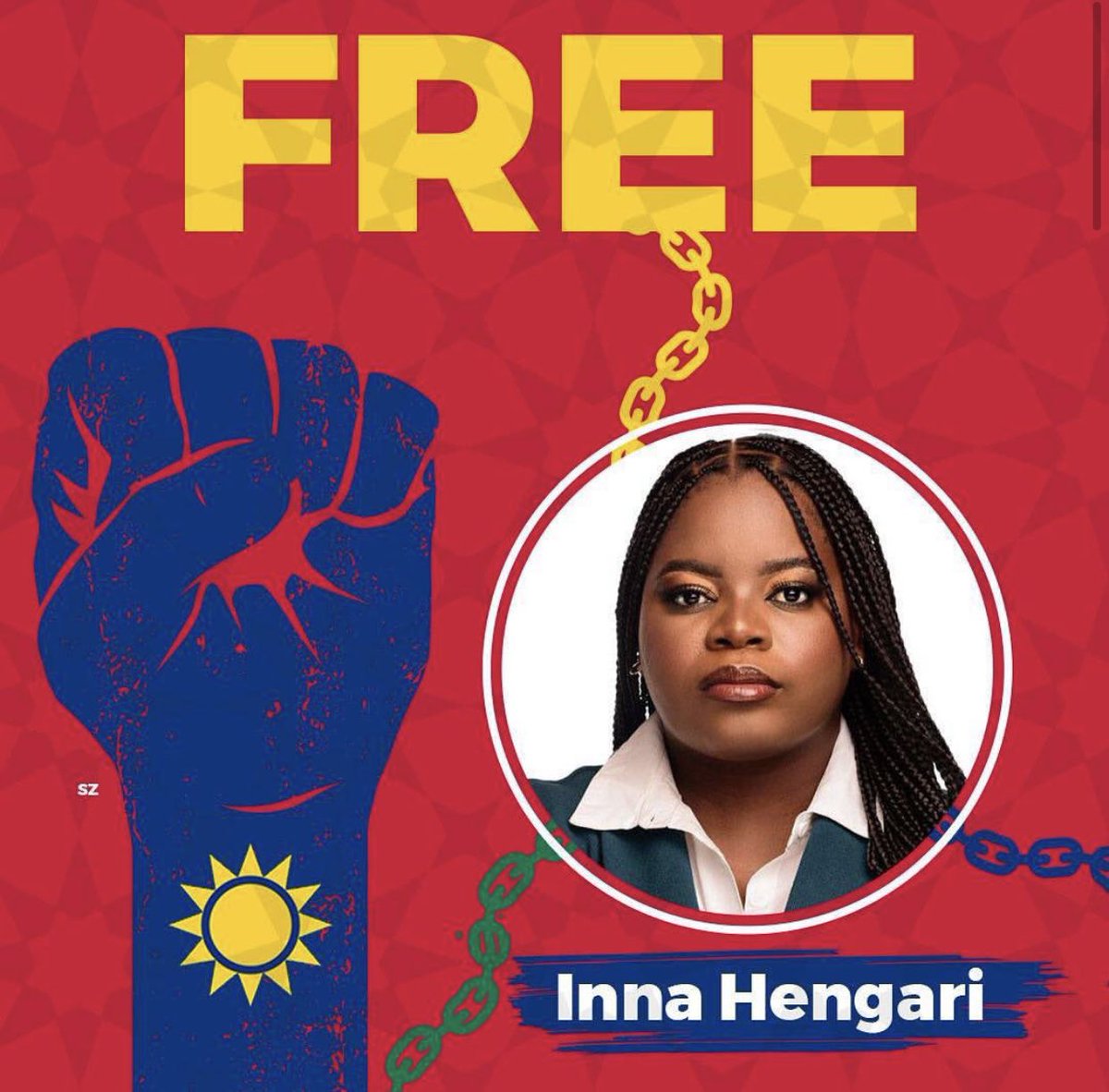#FreeInna 
Hon MP @Inna_Hengari of Namibia was arrested for demonstrating against Unemployment