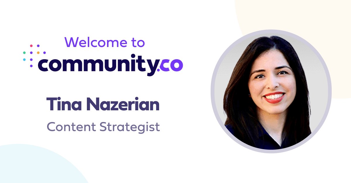 We're so excited to welcome Tina Nazerian to the <a href="/CmtyCo/">Community.co</a> team! Tina recently joined us as our new Content Strategist. We're so excited to have you, Tina. Welcome aboard 🎉

#welcome #employeeexperience #employeespotlight