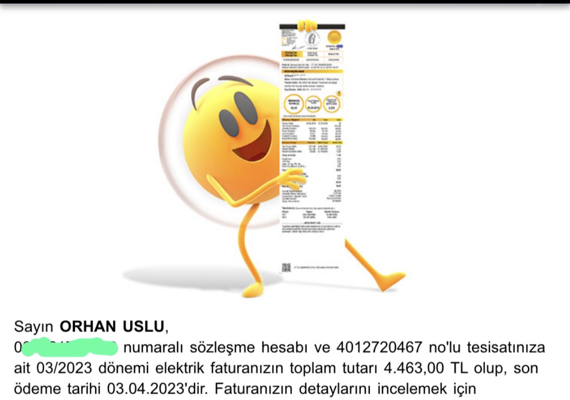 orhanuslu27's tweet photo. 4,500 tl elektrik faturasımı olur yav. Bir ay evde yoktuk zatan. @enerjisa sokak lambalarını benim saatemi bağladı needdi? https://t.co/yJBA7GzN6l