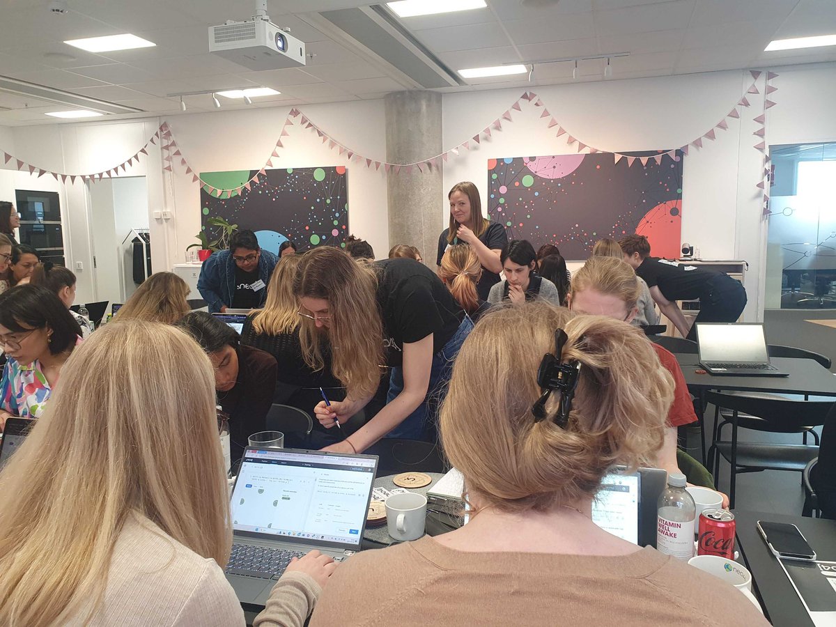 neo4j's tweet photo. Last Weekend we hosted a meet-up in our Malmö office together with @PinkProgramming
We provided tips & tricks for interviews and Cypher basics to 40 participants!
We were so inspired by them! Thank you for coming!
#Pinkprogramming #womenintech #IWD2023 #Neo4j https://t.co/f3e3kwHIjc