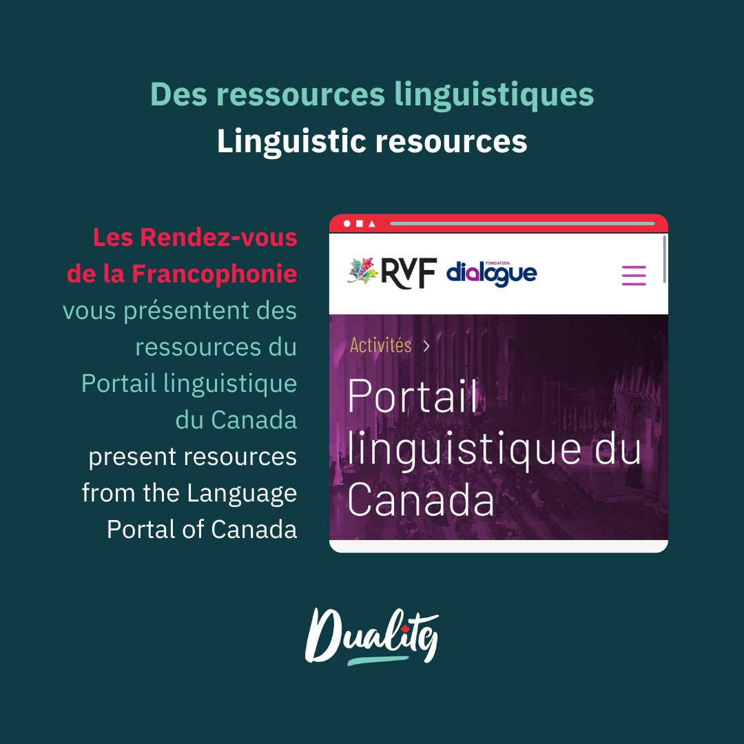 Linguistic Duality(LDN)/Dualité Linguistique(RDL) (@ldn_rdl) on Twitter photo Consultez le Portail linguistique du Canada pour des jeux linguistiques, le blogue <a href="/Nos_langues/">Portail linguistique du Canada</a>, le Navigateur linguistique et plus encore.
Check out the Language Portal of Canada for language quizzes, <a href="/Our_languages/">Language Portal of Canada</a> blog, Language Navigator and more.
➡️ rvf.ca/activites/port… Consultez le Portail linguistique du Canada pour des jeux linguistiques, le blogue <a href="/Nos_langues/">Portail linguistique du Canada</a>, le Navigateur linguistique et plus encore.
Check out the Language Portal of Canada for language quizzes, <a href="/Our_languages/">Language Portal of Canada</a> blog, Language Navigator and more.
➡️ rvf.ca/activites/port…