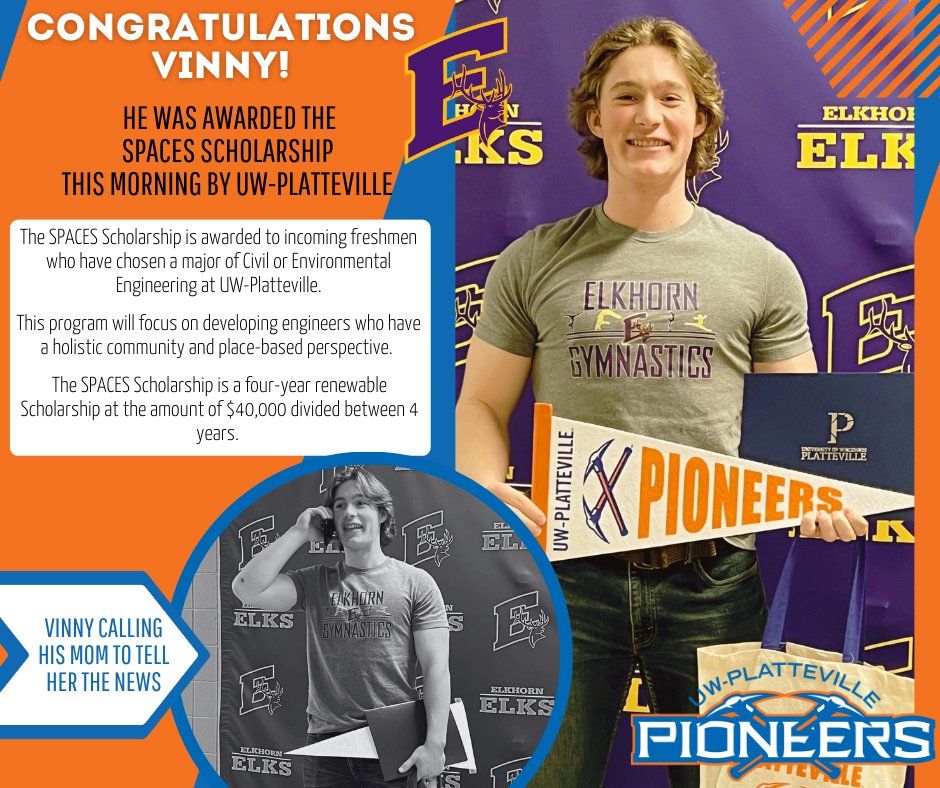 ElmerElk's tweet image. Congratulations Vinny on earning this amazing scholarship! 

Best of luck to you after high school. 

#goelks