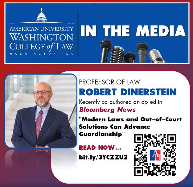 wclclinic's tweet photo. Professor of Law, Robert Dinerstein recently co-authored an op-ed in Bloomberg News

"Modern Laws and Out-of-Court Solutions Can Advance Guardianship"

Read Now... https://t.co/f1vb083DL8
#championwhatmatters https://t.co/UB8rzmrElr