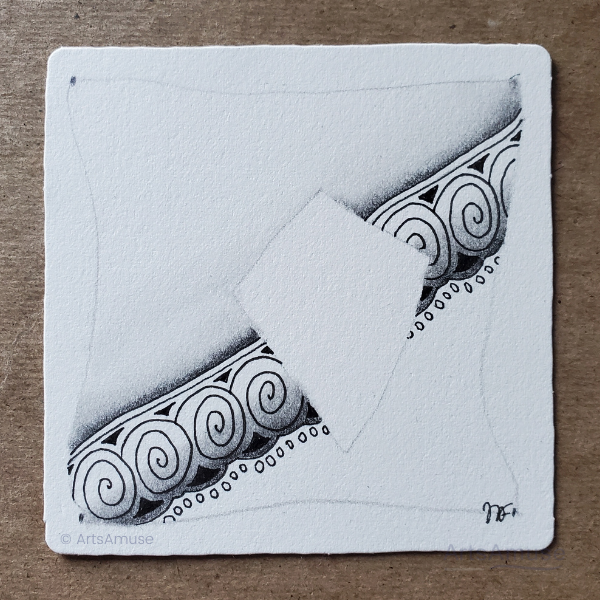 ArtsAmuseTangle's tweet photo. Tanglefolie Jour 6: Lambiner - Tangle Snail de @zentangleinc
#tanglefolie2023 #tanglefolie #deficreatif #creativechallenge #zentangle #zenart #zentangleart #penandink #challengeyourself #dessincreatif #déficréatif https://t.co/CrDkSkA5sk