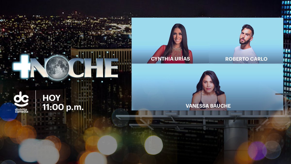 Esta noche estrenamos un nuevo episodio
lleno de grandes invitad@s 🤩 Nos acompaña
<a href="/cynthia_uriastv/">Cynthia Urias</a>, <a href="/VanessaBauche/">Vanessa Bauche</a> y <a href="/robertocarlomx/">Roberto Carlo</a> 😃

#MásNoche, todos los miércoles a las 11:00 p. m. MEX
por <a href="/DistritoComedia/">Distrito Comedia</a>, conducido por
<a href="/ISRAELJAITOVICH/">ISRAEL JAITOVICH</a> 🌒