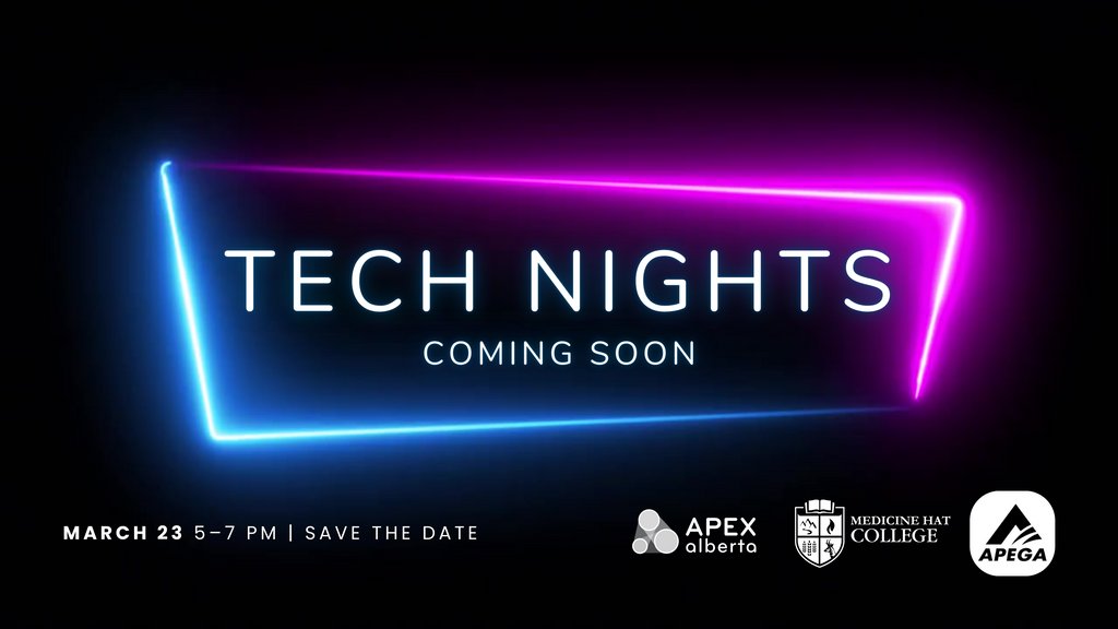 MHCollege's tweet photo. In collaboration with @APEX_Southeast and @APEGA_AB, #MHC will be hosting Tech Nights at Crave from 5 - 7 p.m. on Thursday, March 23. Learn more &amp; register here: https://t.co/TuqNlF9aJ4

#medhat #medicinehat #c4i #technights https://t.co/ekY4nRYfb5
