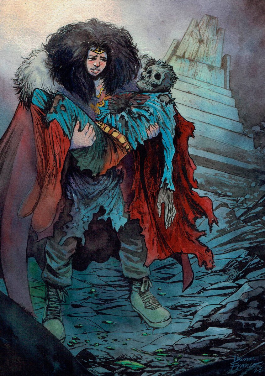 dannfranco's tweet photo. WW dead earth commission
Watercolor, inks and colored pencil.

Shoutout to the incredible @danielwarrenart https://t.co/PqwwxsHi3s