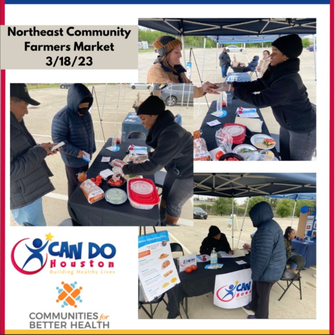 CAN DO Houston engaged residents in healthy food demonstrations at the Northeast Community Farmer's Market (3/18) and gathered input about ways to increase access to healthier food options. 
#HealthyCornerStores #KashmereGardens #TrinityGardens <a href="/HoustonHealth/">Houston Health Dept</a> <a href="/GoHealthyHTX/">gohealthyhtx</a>