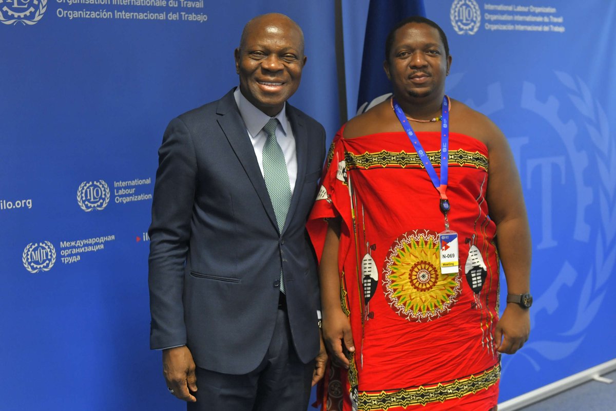 Great meeting with Minister Phila Buthelezi of Eswatini   to discuss the future Global Coalition for Social Justice and how the <a href="/ILO/">International Labour Organization</a> can continue to support Eswatini's efforts to realize fundamental principles and rights at work.