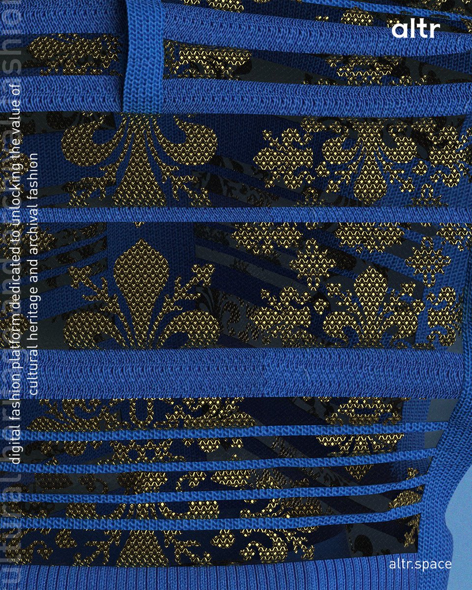 altr_____'s tweet image. 🧵Experience the beauty of digital savoir-faire in this Indian and Italian Crafted knitwear in every detail, with digital prints that can hardly be realised IRL. Designed by @dmuleicester ‘s graduate Aiyaaz Khan .

📢Explore more at #MVFW23 at @decentraland from 28-31 Mar.