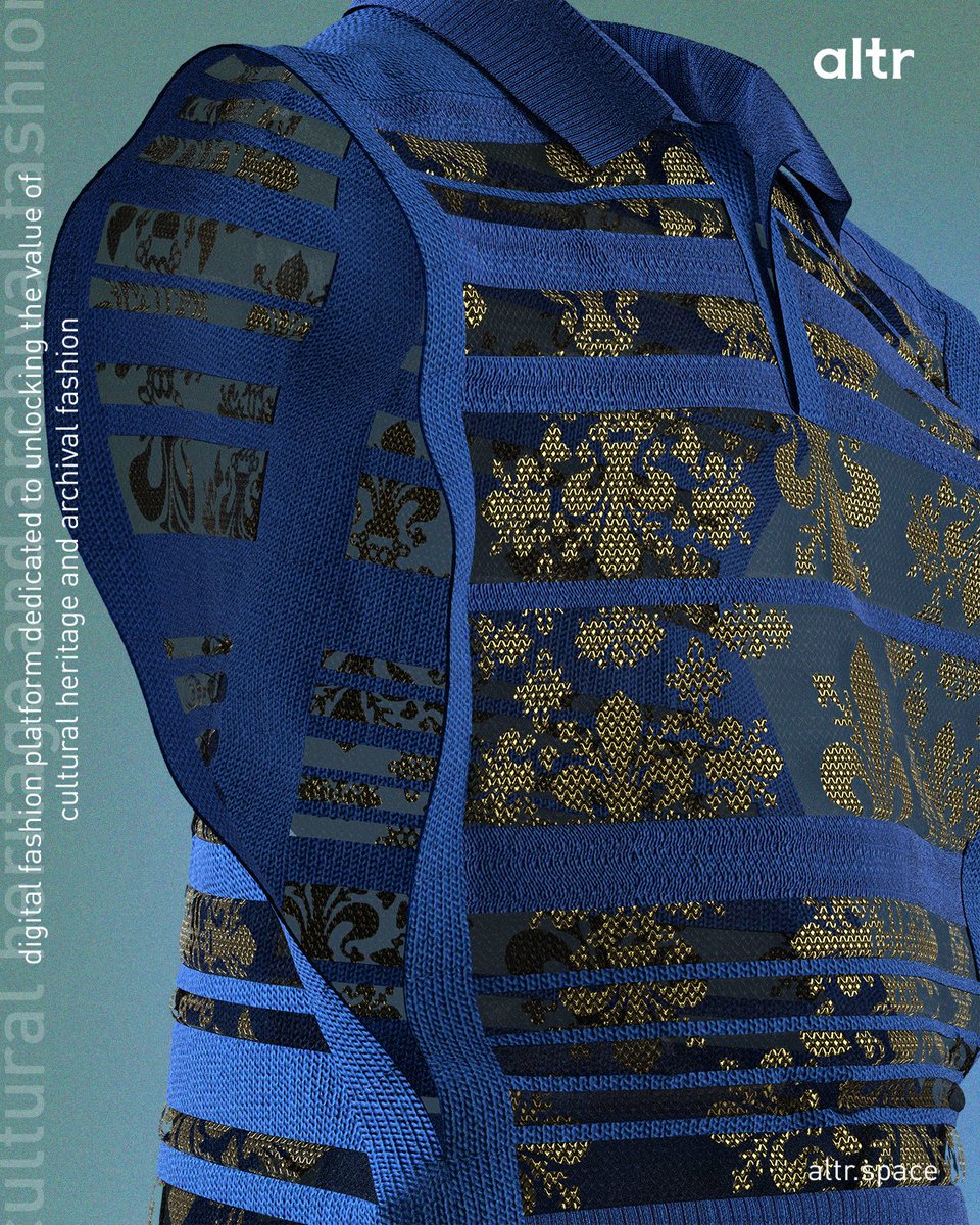 altr_____'s tweet image. 🧵Experience the beauty of digital savoir-faire in this Indian and Italian Crafted knitwear in every detail, with digital prints that can hardly be realised IRL. Designed by @dmuleicester ‘s graduate Aiyaaz Khan .

📢Explore more at #MVFW23 at @decentraland from 28-31 Mar.