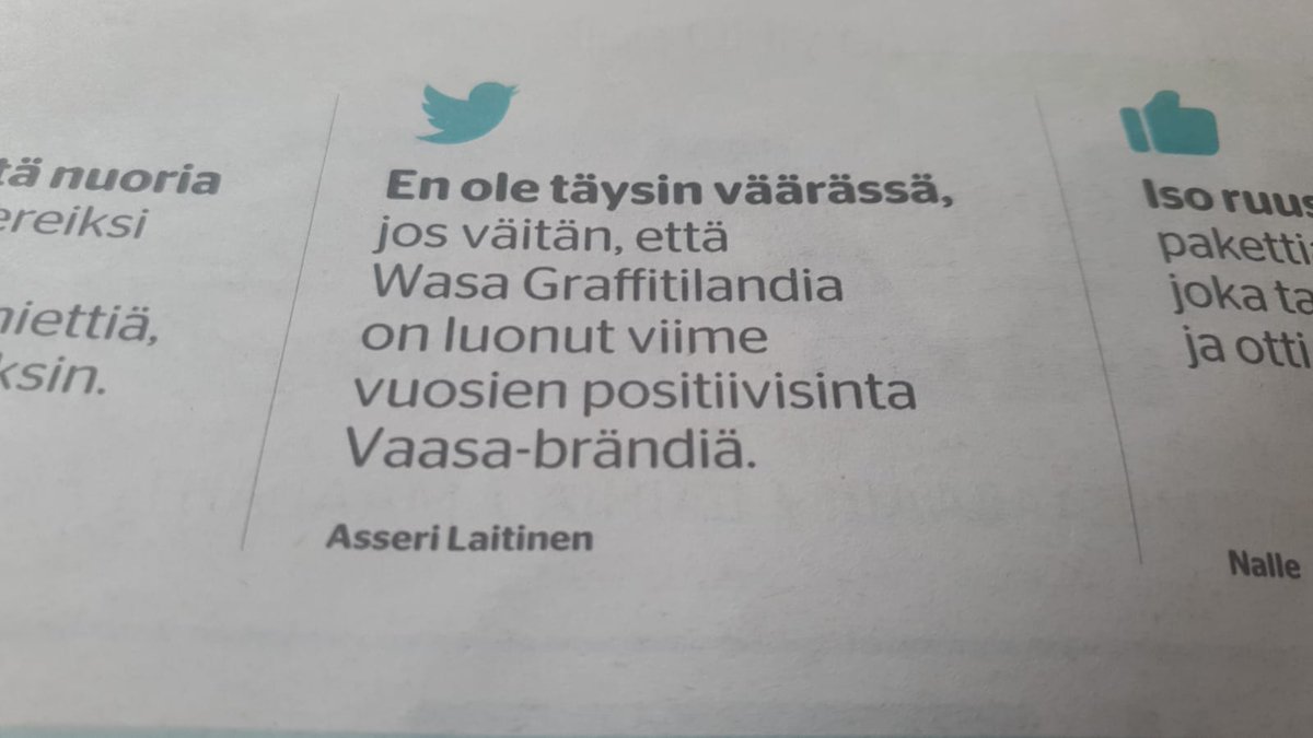 Kovaa trendausta Vaasa-lehdessä.

Og-twiitti: x.com/AsseriL/status…

Laadukkaasti sommitellun kuvan otti <a href="/erkkapeltonen/">Erkka Peltonen</a>