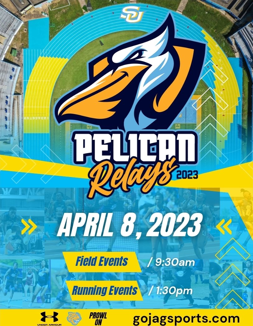 southernu_xctf's tweet photo. Jag Nation on April 8th Pelican Relays is back at Southern University! Come out and experience firsthand the standard of Track and Field. 
#ExperienceTheStandard #SouthernIsTheStandard 
#PelicanRelays #TrackandField 
#ProwlOn | #GoJags | #WeAreSouthern https://t.co/4FGtoK2Zzl