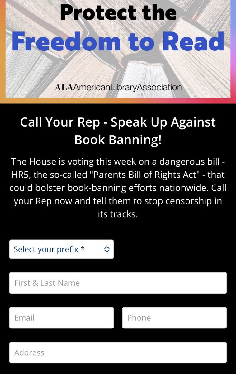BriChisLibChat's tweet photo. The House of Rep. is voting on dangerous legislation this week that would give more tools to book banners. ALA and library advocates are taking action. Join us - call your Rep and urge them to vote NO on HR5: https://t.co/UWrfVPS81k https://t.co/siWRQKd4ED