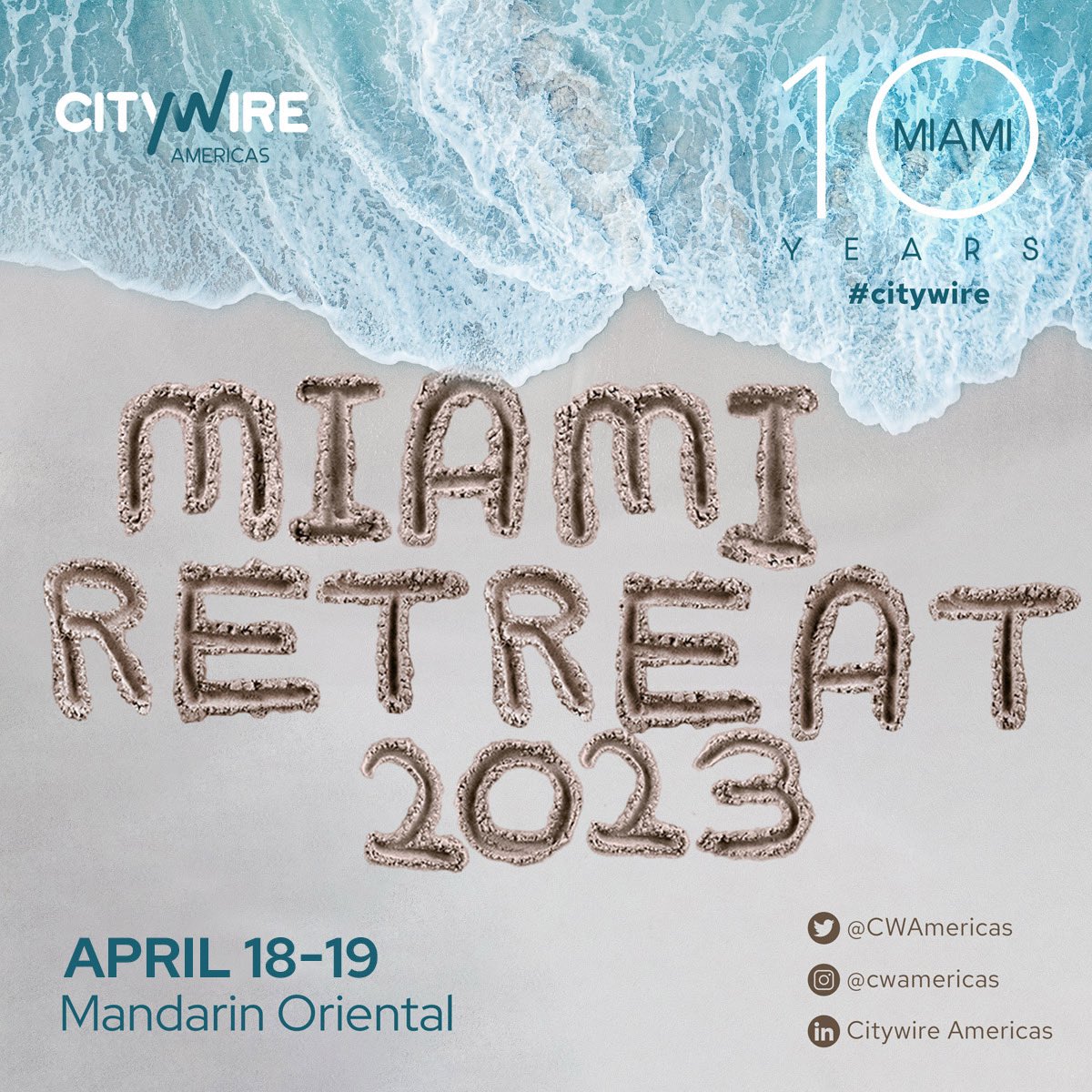 CWAmericas's tweet photo. Our Citywire Miami retreat is just a month away! Top fund selectors from the industry are gathering for its 10th annual version. Stay tuned! @DavidGutz_CW @ielwaw https://t.co/lQCTLmpudi