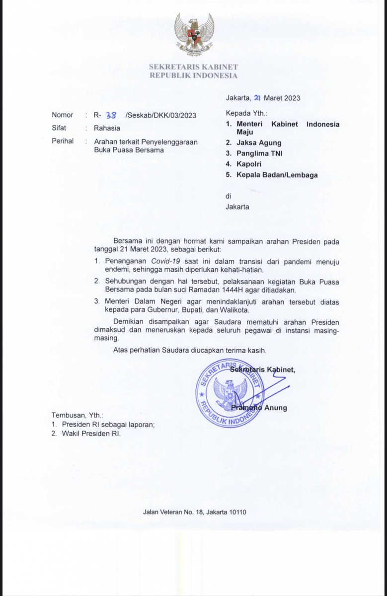 Nikahan anak presiden dihadiri 3.000 undangan. Konser Black Pink 70.000 penontot. Giliran Ramdhan, presiden larang buka puasa bersama. Mantap pak <a href="/jokowi/">Joko Widodo</a>