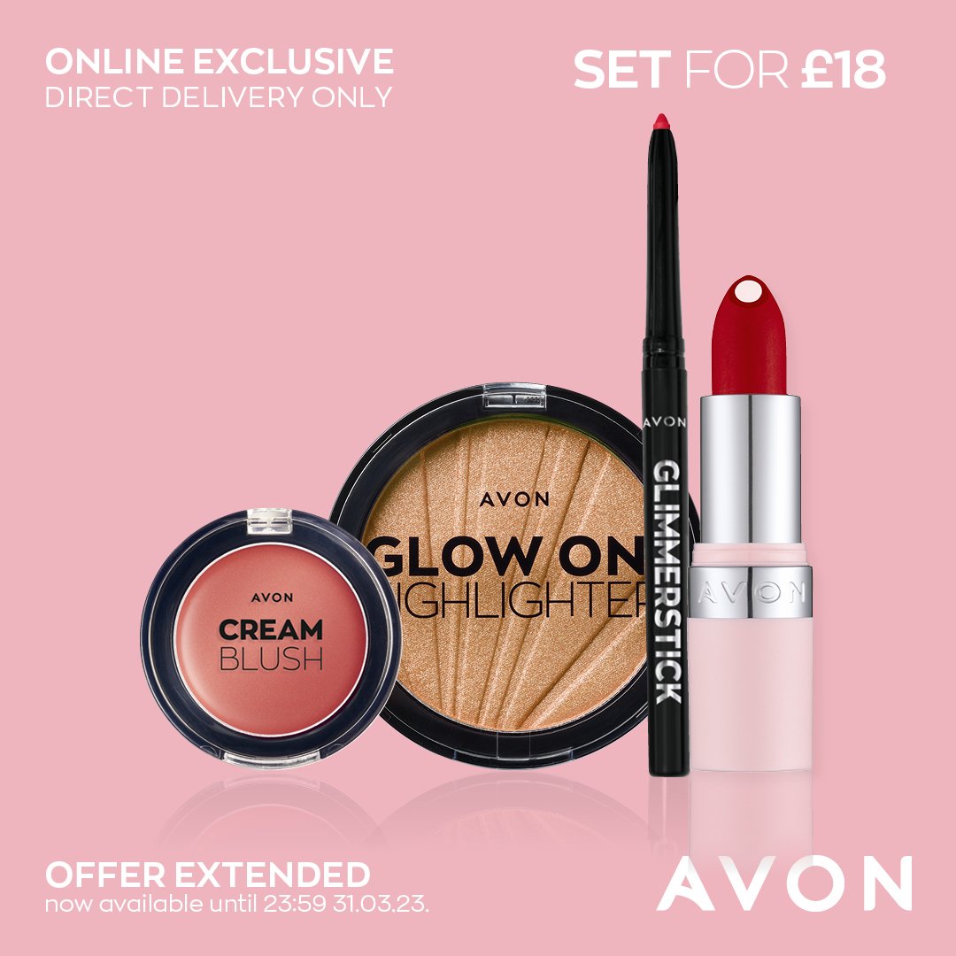 SassyLou31's tweet photo. Give your make-up bag the ultimate glow-up with this Hydramatic Make-Up Collection. Featuring a lipstick, matching lip liner, glowy highlighter & creamy blush, itโs my go-to for everyday beauty ๐
#Avon #MakeUp #MakeUpSet #AvonMakeUp #HydramaticLipstick
https://t.co/Eo3cvV8oz6 https://t.co/idhluceVLe