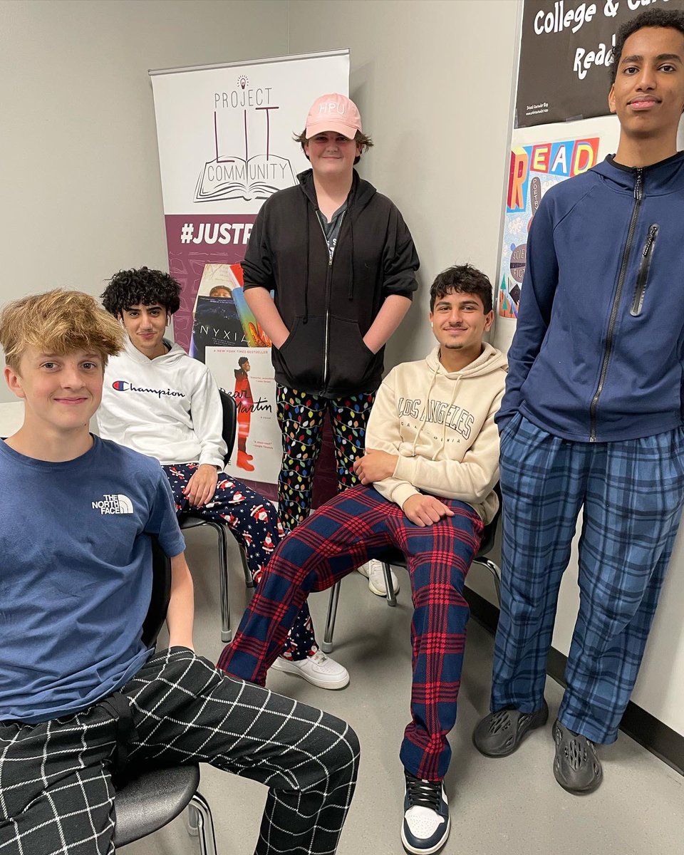 ECHS_MNPS's tweet photo. Day #3 of our BE YOURSELF CLUBโS SPIRIT WEEK = PJ DAY ๐ ! Tomorrow (Thursday 3/23) is DECADES DAY! #ECHSLevelUp #HSDualEnrollment #MNPSForAll
๐ธ: Jack, Jeremiah, Hagan, Shayan, and Merwan (Grade 10) + ๐ฃ Syelah (Grade 9) @GLSEN https://t.co/3SSqYl7A3x