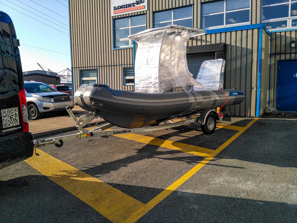 MarineThinking's tweet image. The journey of MT's #Autonomous #RHIB (rigid-hulled inflatable boat) continues as the boat says goodbye to Halifax. 

Next stop: the @NRC_CNRC in St. John's, NL. Once there, the team will prepare for simulation and evaluation.